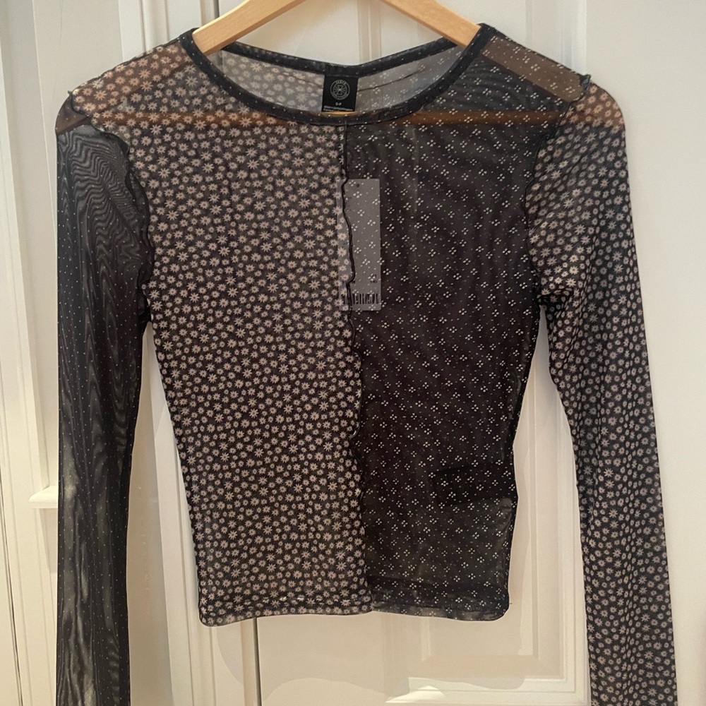 Urban Outfitters Sheer Long Sleeve Top
